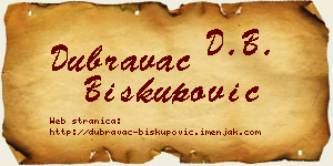 Dubravac Biskupović vizit kartica